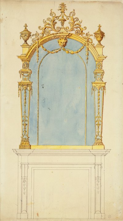 Progetto per uno specchio dorato da Thomas Chippendale